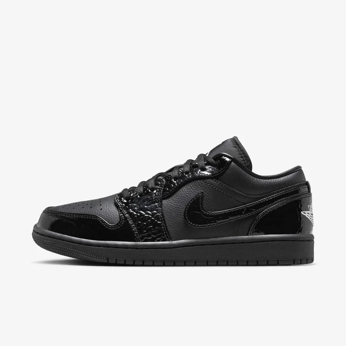 Jordan 1 Low Black Patent Elephant