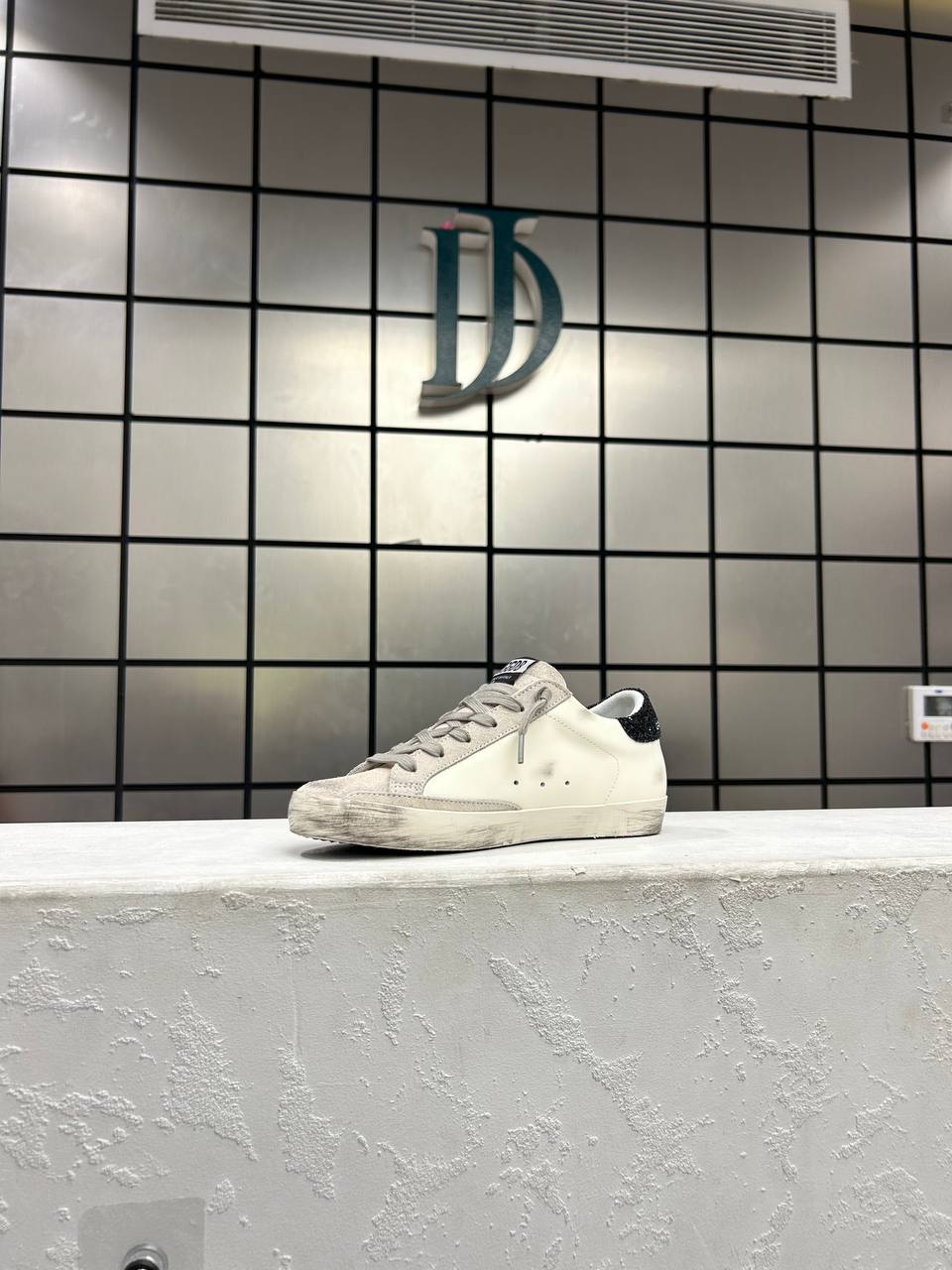 Golden Goose White/ Silver- Black glitter