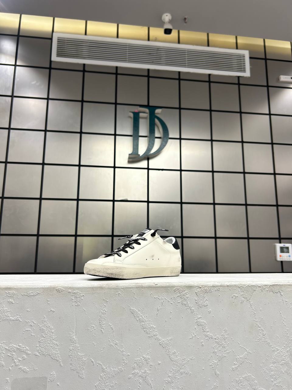 Golden Goose White/ Black- Black glitter