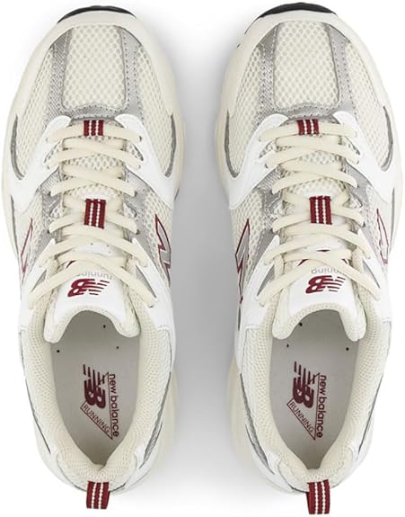 New Balance 530 trainers in white and Burgundy