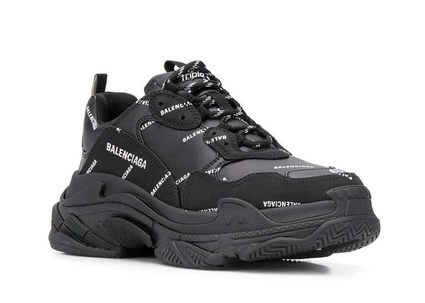 Balenciaga Shoes Triple S Black Logo