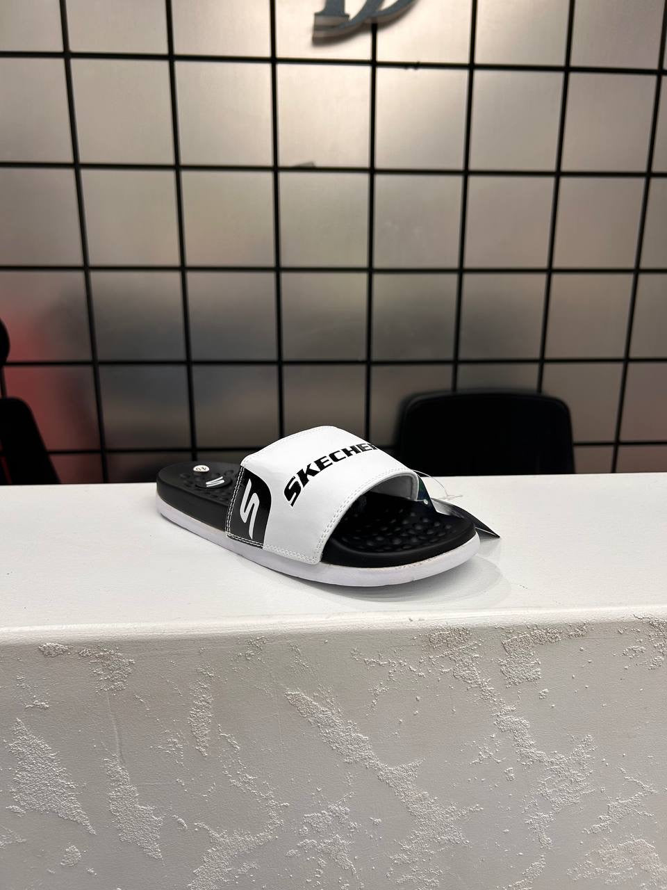 Skechers White Slides