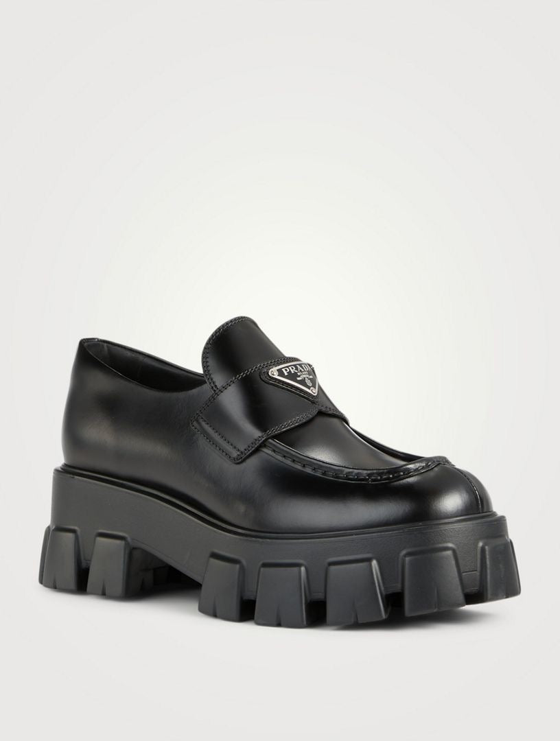 Prada Monolith Loafers Triple Black