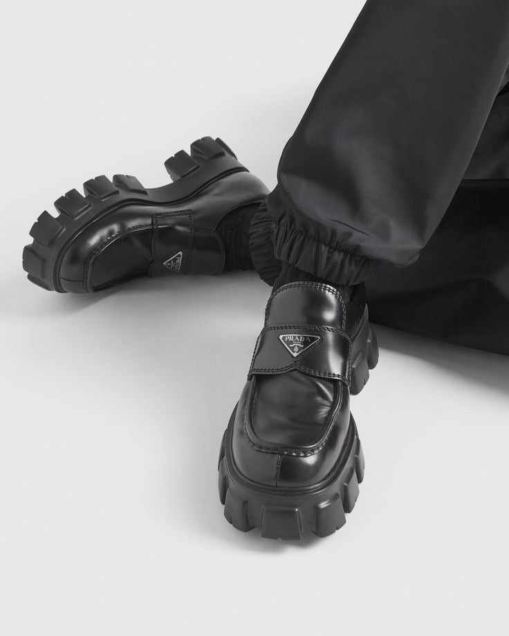 Prada Monolith Loafers Triple Black