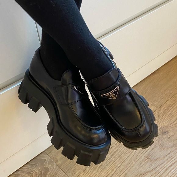 Prada Monolith Loafers Triple Black