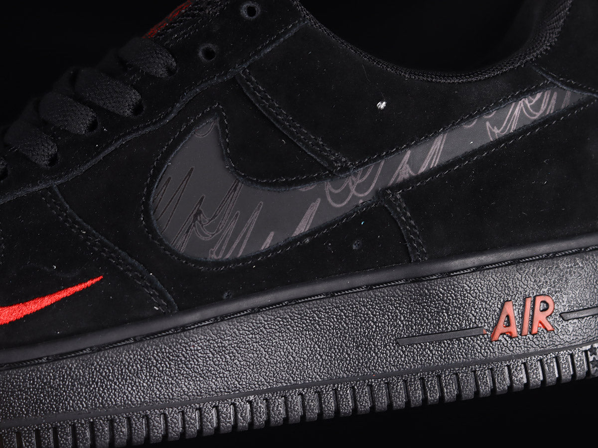 Air Force 1 Low Multi Swoosh Black/Crimson