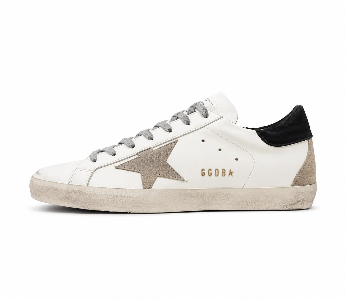 Golden Goose GGOB White Star Black Tab Heel