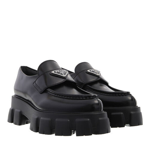 Prada Monolith Loafers Triple Black