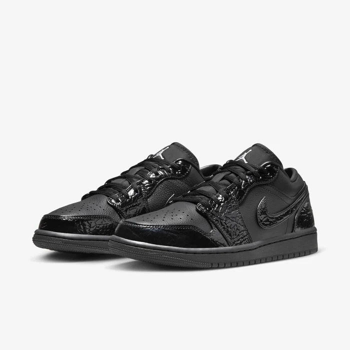 Jordan 1 Low Black Patent Elephant