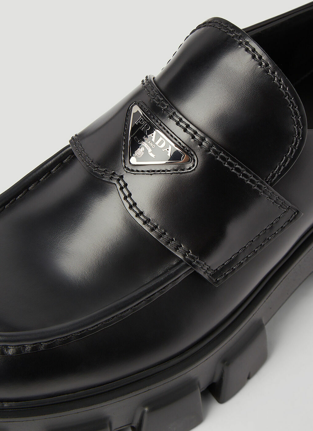 Prada Monolith Loafers Triple Black