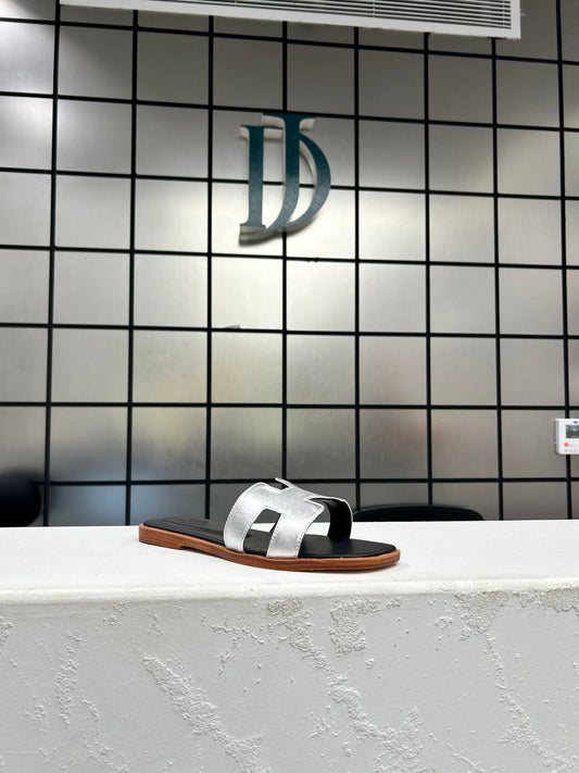 Hermes Slipper Silver