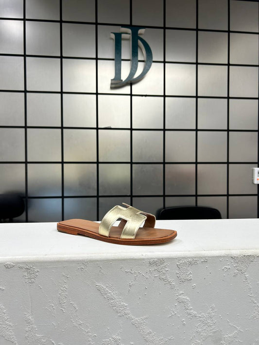 Hermes Slipper Gold