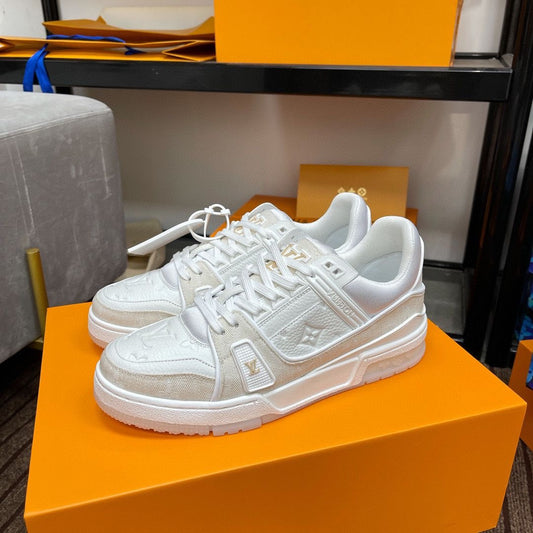 Louis Vuitton Trainer Beige White Monogram