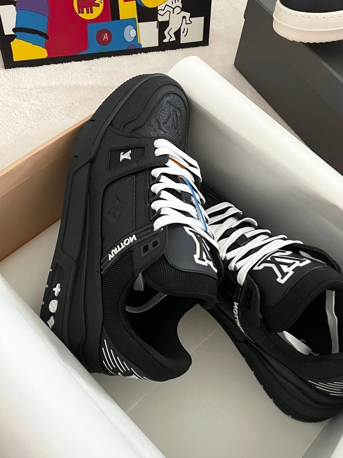 Louis Vuitton Trainer Black Embossed Monogram